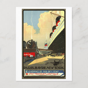 trans-Atlantische reclame Parijs-New York Briefkaart