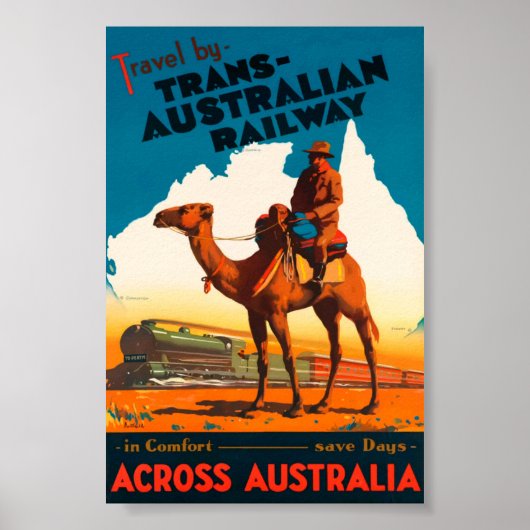Trans Australia Railways Vintage Poster (Voorkant)