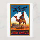Trans-Australisch treinreisposter Briefkaart (Voorkant)