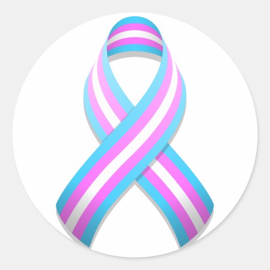Trans Awareness Lint Ronde Sticker (Voorkant)