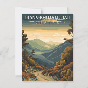 Trans-Bhutan Trail Bhutan Vintage Reizen Briefkaart