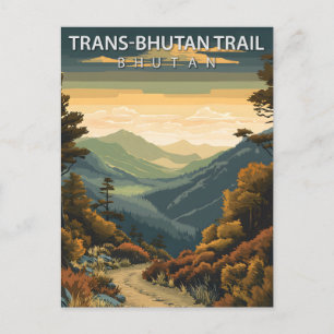 Trans-Bhutan Trail Bhutan Vintage Reizen Briefkaart