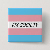 Trans-Button: Fix Society Vierkante Button 5,1 Cm (Voorkant)