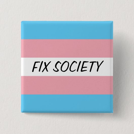 Trans-Button: Fix Society Vierkante Button 5,1 Cm (Voorkant)
