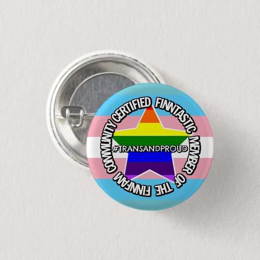 (TRANS) Certified FinnFam Member Badge Ronde Button 3,2 Cm (Voorkant /achterkant)