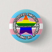 (TRANS) Certified FinnFam Member Badge Ronde Button 3,2 Cm (Voorkant)