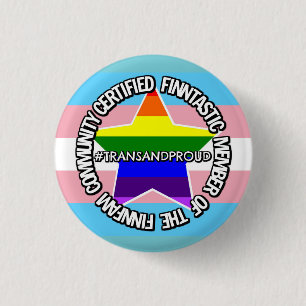 (TRANS) Certified FinnFam Member Badge Ronde Button 3,2 Cm