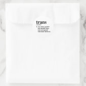 Trans Definition T-shirt Ronde Sticker (Tas)
