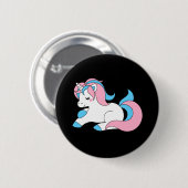 Trans eenhoorn ronde button 5,7 cm (Voorkant /achterkant)