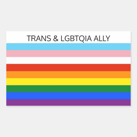TRANS- EN LGBTQIA ALLEEN RECHTHOEKIGE STICKER (Voorkant)