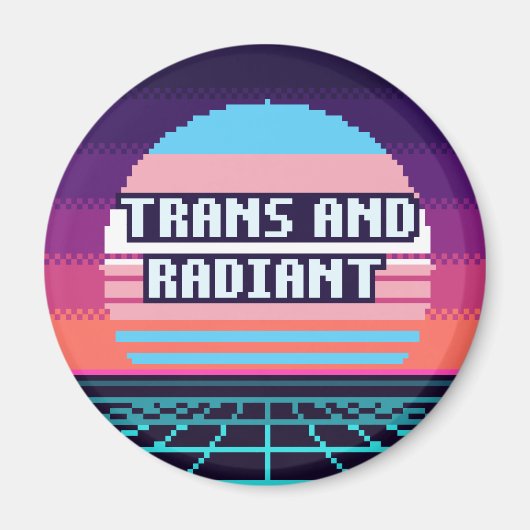 Trans En Stralende Pride Pixel Magneet (Voorkant)