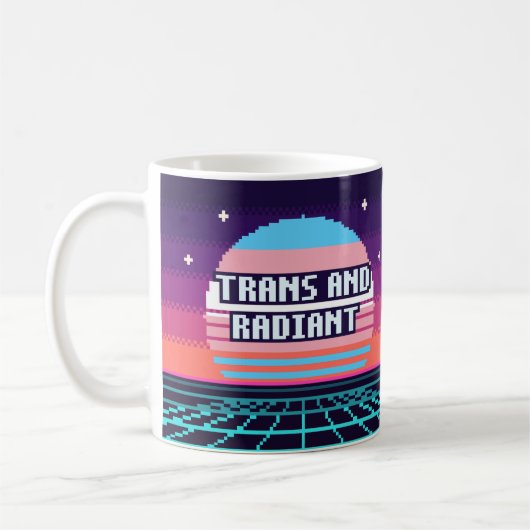 Trans En Stralende Pride Pixel Mok (Links)