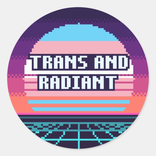 Trans En Stralende Pride Pixel Sticker (Voorkant)