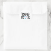 Trans en Trots T-shirt Ronde Sticker (Tas)