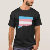 Trans Flag Connecticut LGBT Pride Support retro T-shirt (Voorkant)