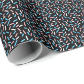 Trans Flag Cute Blue Roze Black Sprinkles Patroon Cadeaupapier (Rol Hoek)