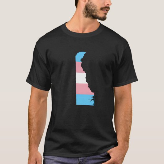 Trans Flag Delaware LGBT Pride Support retro T-shirt (Voorkant)