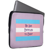 Trans Flag getiteld Laptop Sleeve (Voorkant Rechts)