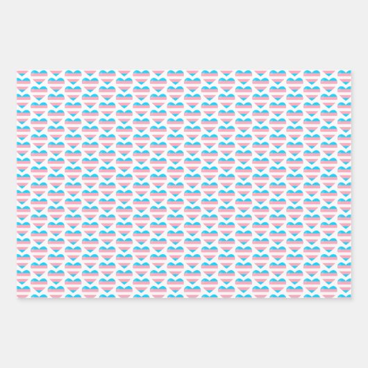 Trans Flag hartpatroon Inpakpapier Vel (Voorkant 3)