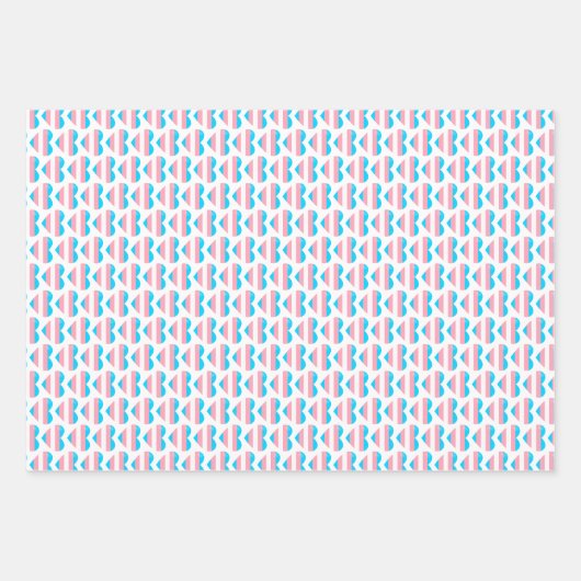 Trans Flag hartpatroon Inpakpapier Vel (Voorkant 2)