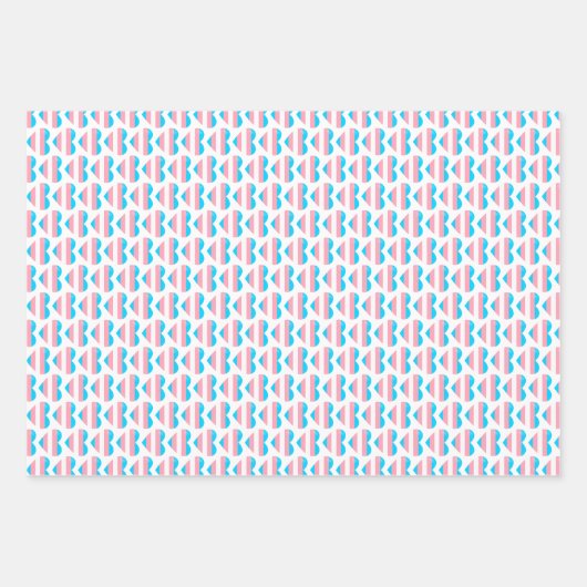 Trans Flag hartpatroon Inpakpapier Vel (Voorkant)