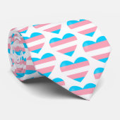 Trans Flag hartpatroon Stropdas (Opgerold)