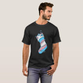 Trans Flag KerstSock Merry LGBT Transgender T-shirt (Voorkant volledig)