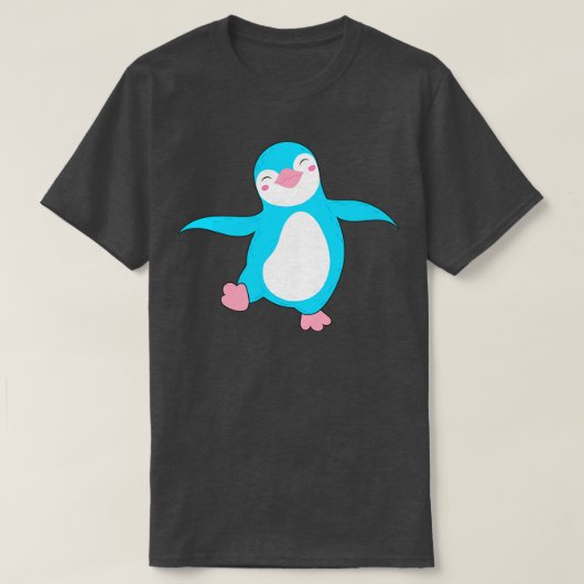 Trans Flag Kleuren Pinguïn Pride Transgender I T-shirt (Design voorkant)