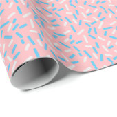 Trans Flag Leuk Blauw Roze Wit Sprinkles Patroon Cadeaupapier (Rol Hoek)