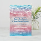 Trans Flag Ombre String Lights Bruiloft Kaart (Staand voorkant)