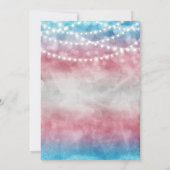 Trans Flag Ombre String Lights Bruiloft Kaart (Achterkant)