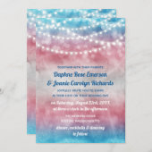 Trans Flag Ombre String Lights Bruiloft Kaart (Voorkant / Achterkant)