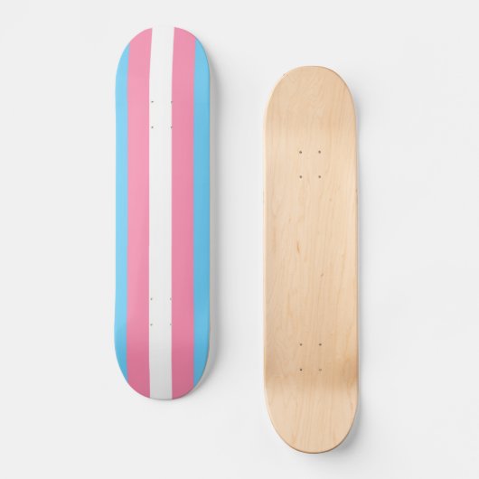 Trans flag on skateboard (Voorkant)