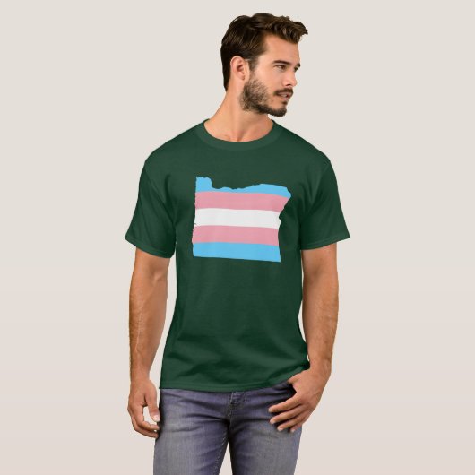 Trans Flag Oregon LGBT Pride Support funny T-shirt (Voorkant volledig)
