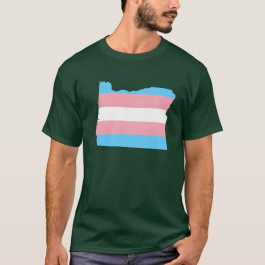 Trans Flag Oregon LGBT Pride Support funny T-shirt (Voorkant)