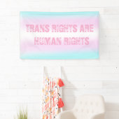 Trans Flag slogan Trans rechten zijn mensenrechten Spandoek (Insitu)