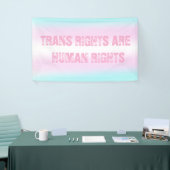 Trans Flag slogan Trans rechten zijn mensenrechten Spandoek (Beurs)