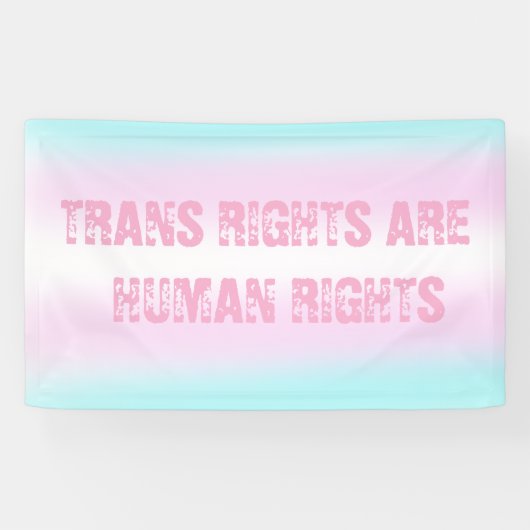 Trans Flag slogan Trans rechten zijn mensenrechten Spandoek (Horizontaal)