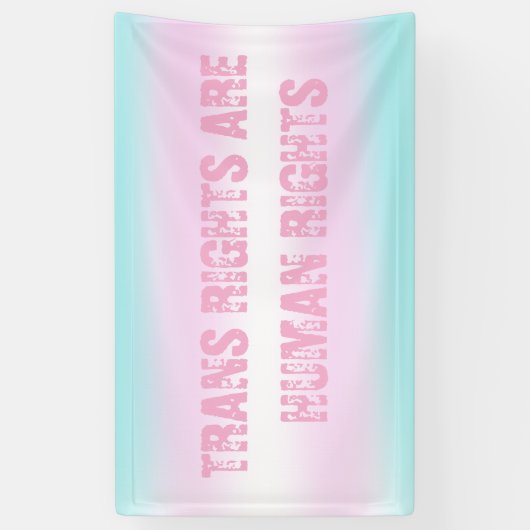 Trans Flag slogan Trans rechten zijn mensenrechten Spandoek (Verticaal)