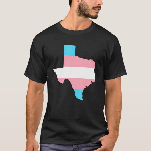 Trans Flag Texas LGBT Pride Ondersteuning T-shirt (Voorkant)
