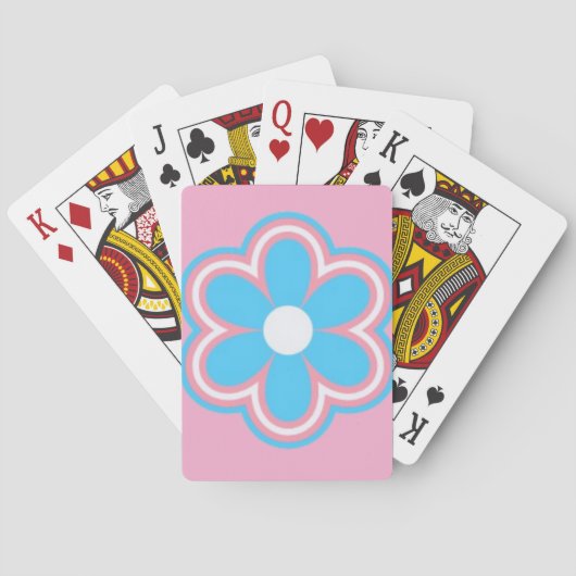 trans flower on pink background on playing cards pokerkaarten (Achterkant)