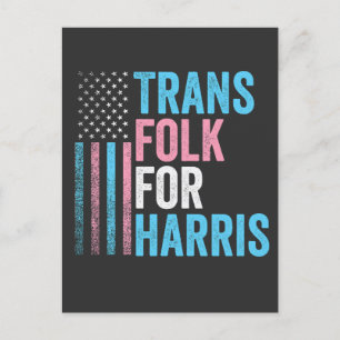 Trans Folk voor Harris Verkiezing Transgender LGBT Briefkaart