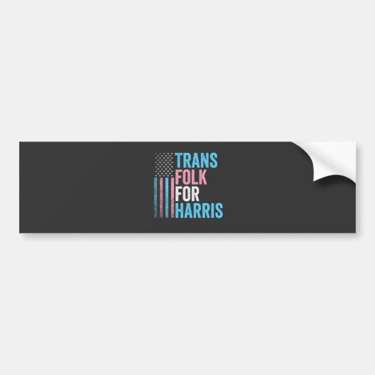 Trans Folk voor Harris Verkiezing Transgender LGBT Bumpersticker (Voorkant)