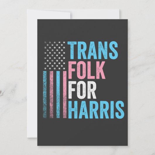 Trans Folk voor Harris Verkiezing Transgender LGBT Feestdagenkaart (Voorkant)
