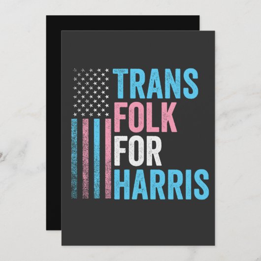 Trans Folk voor Harris Verkiezing Transgender LGBT Feestdagenkaart (Voorkant / Achterkant)