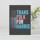 Trans Folk voor Harris Verkiezing Transgender LGBT Feestdagenkaart (Staand voorkant)