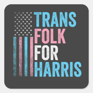Trans Folk voor Harris Verkiezing Transgender LGBT Vierkante Sticker