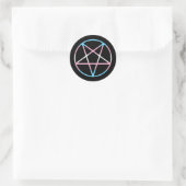 trans gay pride flag pentagram transgender ronde sticker (Tas)