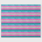 Trans Gay Pride Roze Wit en Blauw Glitter Cadeaupapier (Vlak)