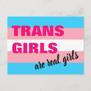 Trans Girls zijn echte Girls die vlaggen oversteke Briefkaart